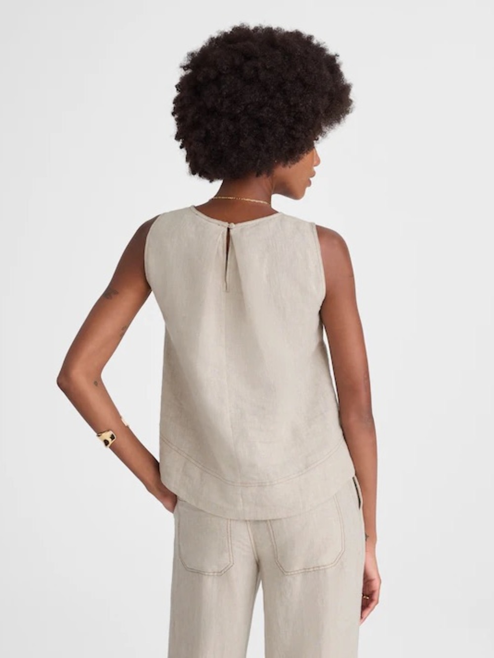 Madewell Linen Pleated Shell Top - Picture 9 of 9